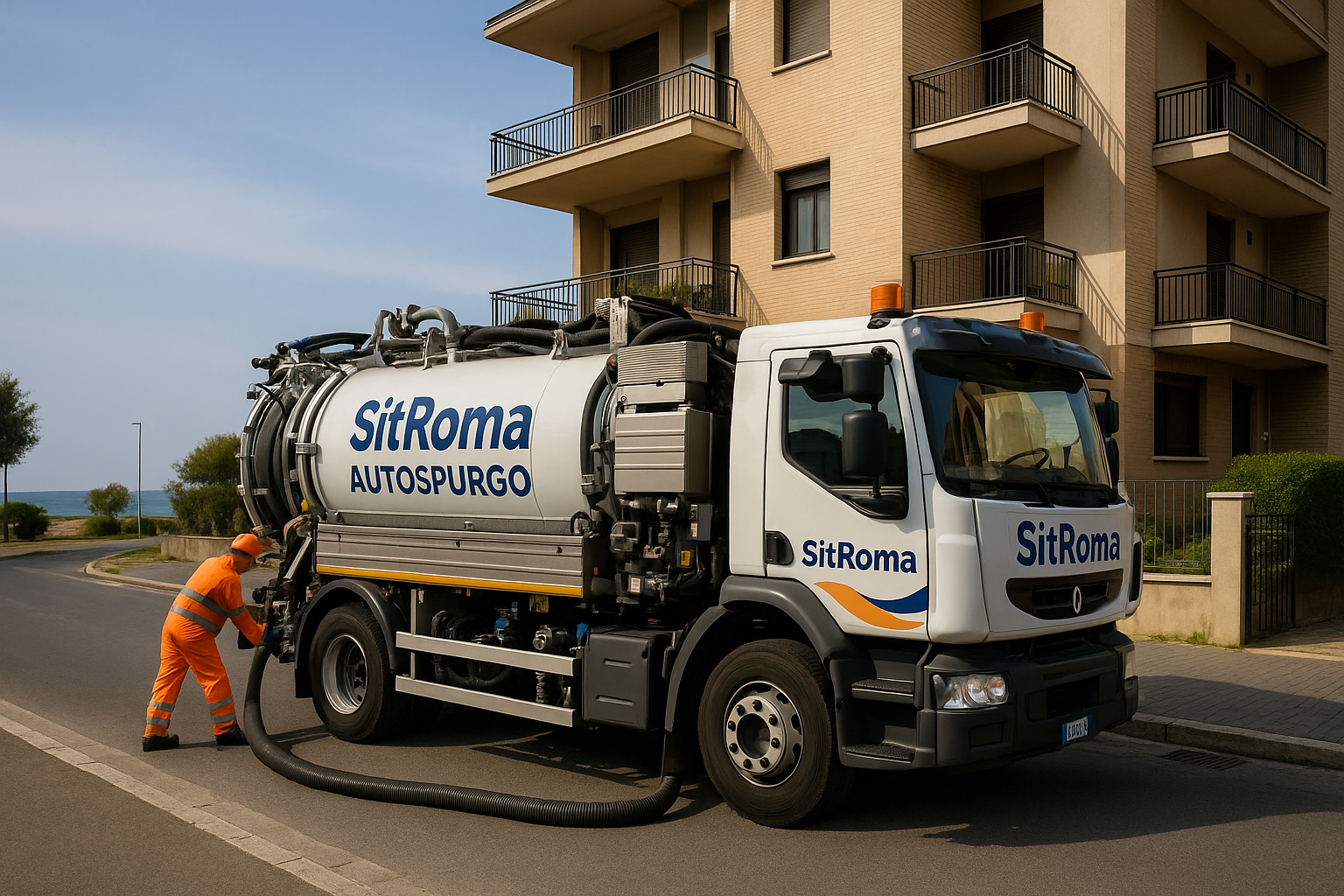 Intervento autospurgo SitRoma in condominio di Ladispoli
